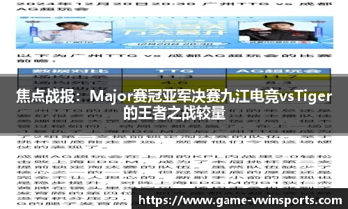 焦点战报：Major赛冠亚军决赛九江电竞vsTiger的王者之战较量